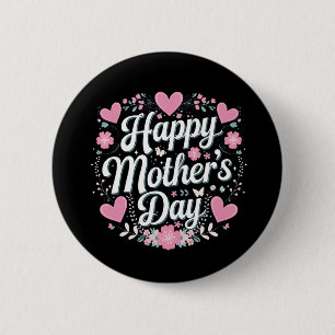 Badge Rond 5 Cm Joyeuse fête des Mères Maman mignonne florale Gran