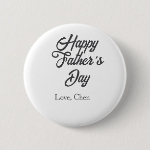 Badge Rond 5 Cm Joyeuse fête des pères nom gris amour meilleur pap