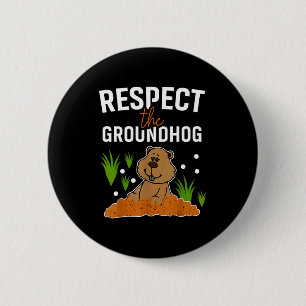 Badge Rond 5 Cm Joyeuse fête du marmot 2024 T-shirts drôles pour f
