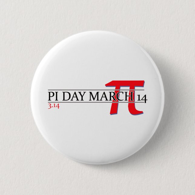Badge Rond 5 Cm Joyeuse fête du Pi 14 mars (Devant)