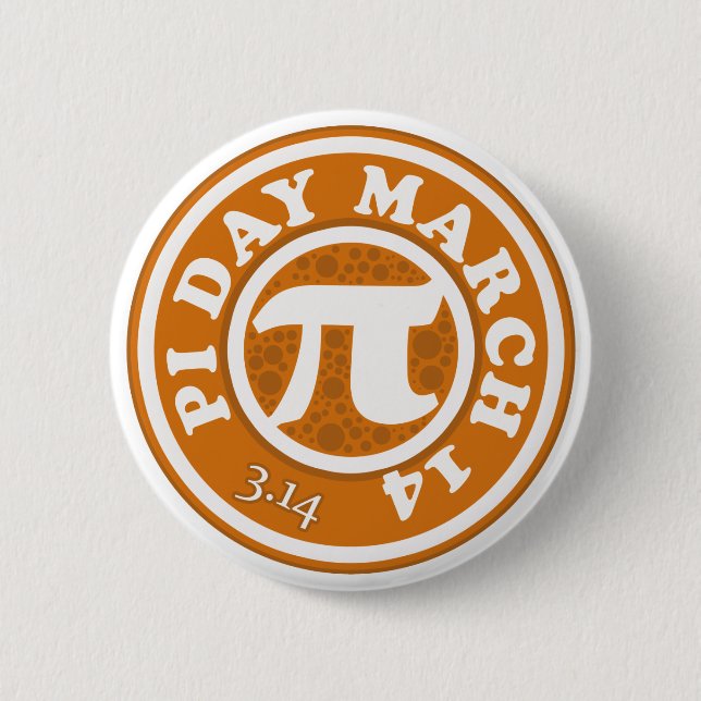 Badge Rond 5 Cm Joyeuse fête du Pi 14 mars (Devant)