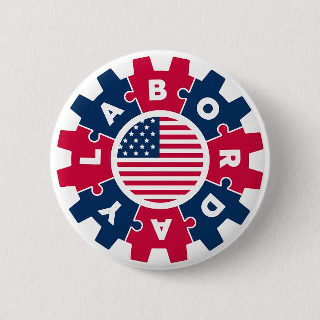 Badge Rond 5 Cm Joyeuse fête du Travail amusante (Devant)