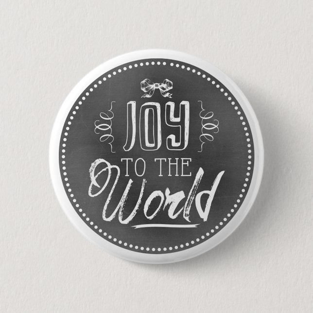 Badge Rond 5 Cm Joyeuse Fête Joyeux Noël au Monde (Devant)