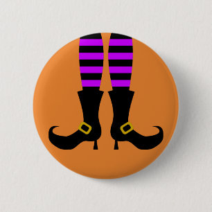 Badge Rond 5 Cm Joyeuse Jambe de sorcière Halloween
