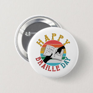 Badge Rond 5 Cm Joyeuse journée Braille