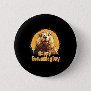 Badge Rond 5 Cm Joyeuse journée de la marmotte 2025 Décoration drô