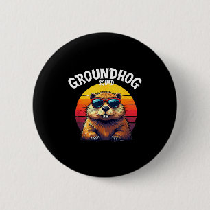 Badge Rond 5 Cm Joyeuse journée de la marmotte 2025 Drôle d'équipe