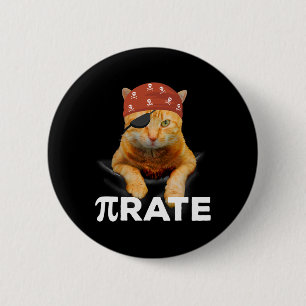 Badge Rond 5 Cm Joyeuse journée Pi 3.14 Symbole Pi Chat Pirate
