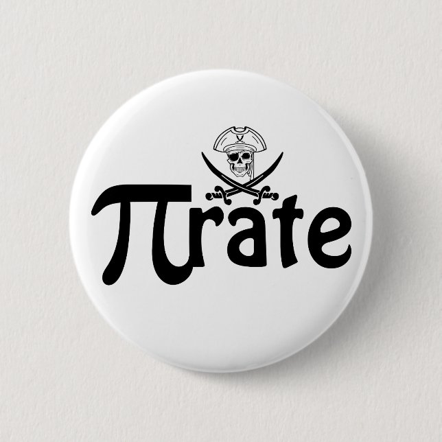 Badge Rond 5 Cm Joyeuse Journée Pi | Pi-rate (Devant)