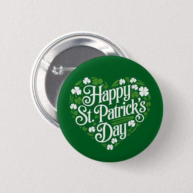 Badge Rond 5 Cm Joyeuse Saint-Patrick  (Devant & derrière)
