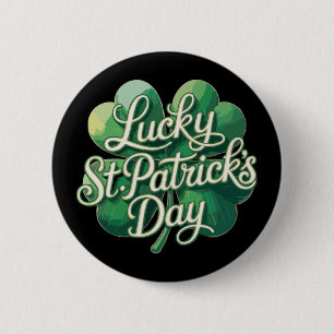 Badge Rond 5 Cm Joyeuse Saint-Patrick Typographie Vintage