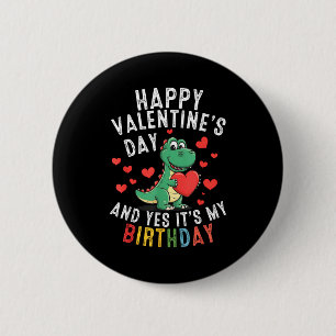 Badge Rond 5 Cm Joyeuse Saint-Valentin et joyeux anniversaire garç