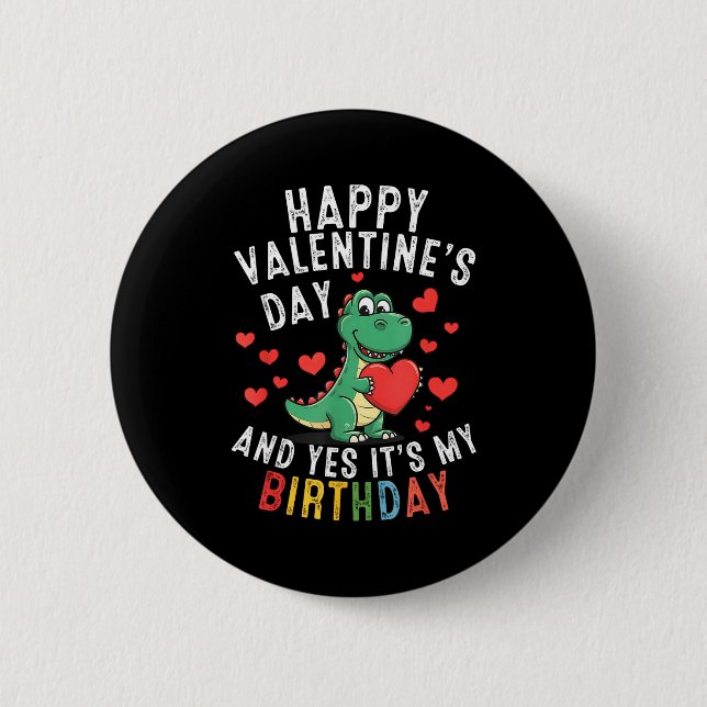 Badge Rond 5 Cm Joyeuse Saint-Valentin et joyeux anniversaire garç (Devant)