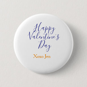 Badge Rond 5 Cm Joyeuse Saint-Valentin rose violet xoxo amour nom 