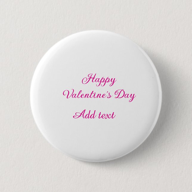 Badge Rond 5 Cm Joyeuse Saint-Valentin texte rose nom message (Devant)