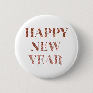 Badge Rond 5 Cm Joyeuse typographie de l'art de mots du Nouvel An
