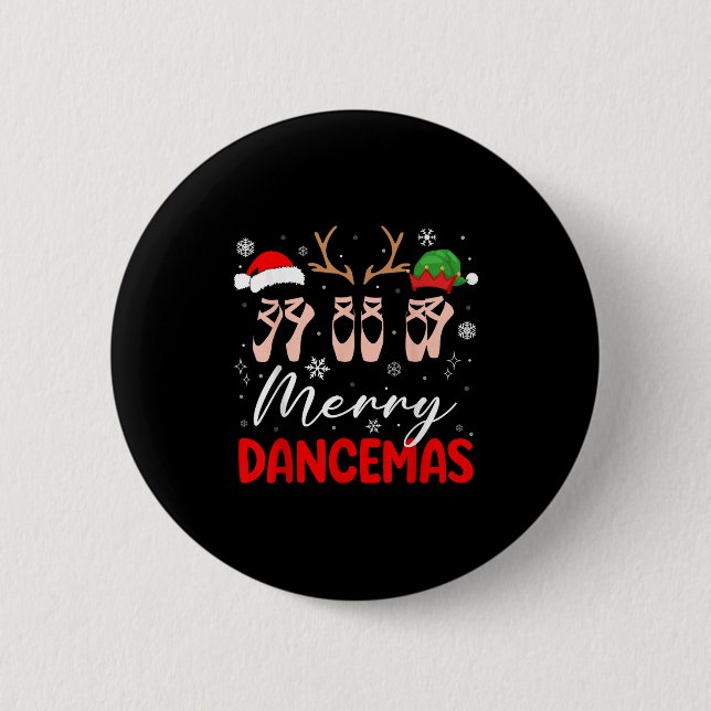 Badge Rond 5 Cm Joyeuses Dancemas Ballet de Noël Scute Ss Cute Sss (Devant)