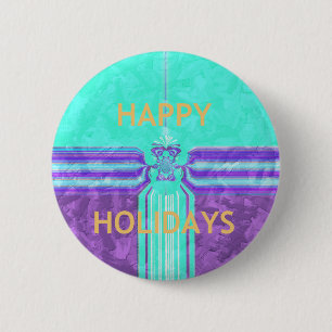 Badge Rond 5 Cm Joyeuses fêtes Noël loin de chez soi