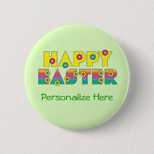 Badge Rond 5 Cm Joyeuses Pâques
