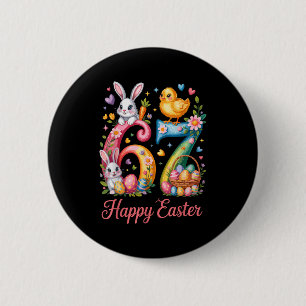 Badge Rond 5 Cm Joyeuses Pâques 67 mème numéro anniversaire lapin