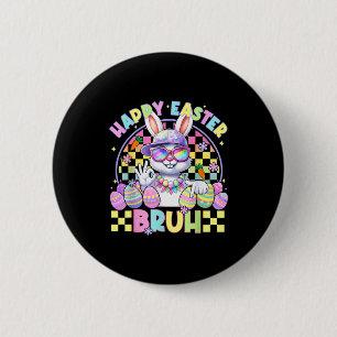 Badge Rond 5 Cm Joyeuses Pâques Bruh Drôle Six Sept Meme Lapin Gar