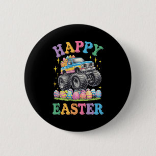 Badge Rond 5 Cm Joyeuses Pâques Drôle de Monster Truck Écraser des
