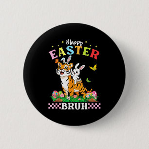Badge Rond 5 Cm Joyeuses Pâques Frère Lapin Oreilles de Lapin Pani
