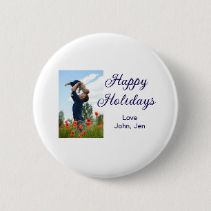 Badge Rond 5 Cm Joyeuses vacances père fils Noël cadeaux de famill