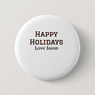 Badge Rond 5 Cm Joyeuses vacances rouge noir amour ajouter nom fam