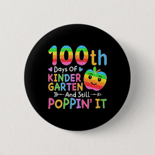 Badge Rond 5 Cm Joyeux 100 Jours De Maternelle Et Toujours Poppin'