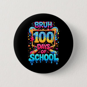 Badge Rond 5 Cm Joyeux 100 Jours D'école Baseball Drip 100ème Jour