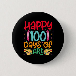 Badge Rond 5 Cm Joyeux 100 Jours D'École D'Art Enseignants Filles