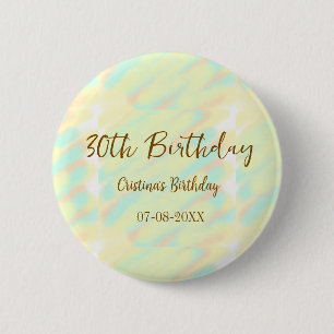 Badge Rond 5 Cm Joyeux 30e anniversaire jaune orange aquarelle mod