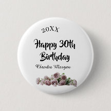 Joyeux 30e anniversaire rose blanc mauve floral no