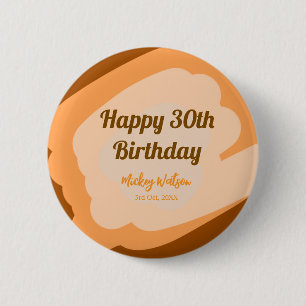 Badge Rond 5 Cm Joyeux 30e anniversaire rustique en bois Halloween