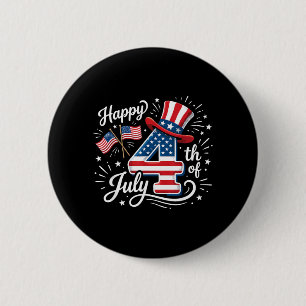 Badge Rond 5 Cm Joyeux 4 juillet
