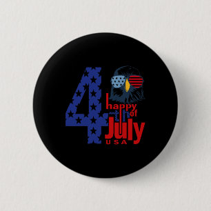 Badge Rond 5 Cm Joyeux 4 juillet Drapeau d'aigle patriotique 4 jui