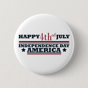 Badge Rond 5 Cm Joyeux 4 juillet fête de l'indépendance Amérique