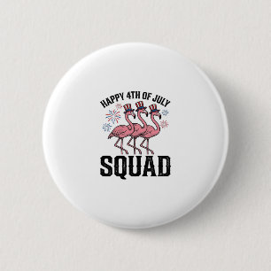 Badge Rond 5 Cm Joyeux 4 juillet Flamingo Squad Vector Design_1
