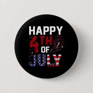 Badge Rond 5 Cm Joyeux 4 juillet pour femme hommes enfants États-U