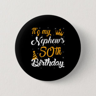 Badge Rond 5 Cm Joyeux 50e Anniversaire à Mon Neveu 1975 50 Ans
