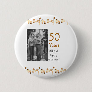 Badge Rond 5 Cm Joyeux 50e anniversaire ajouter nom du couple date