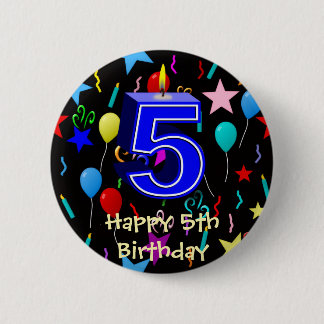 Badge Rond 5 Cm Joyeux 5e anniversaire