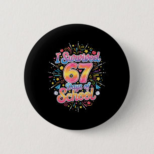 Badge Rond 5 Cm Joyeux 67 Jours D'école Meme100ème Jour D'école Ti