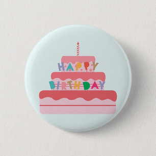 Badge Rond 5 Cm Joyeux anniversaire