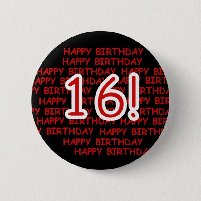 Badge Rond 5 Cm Joyeux anniversaire 16 (Devant)