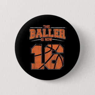 Badge Rond 5 Cm Joyeux anniversaire 16 ans Bysketbyll garçons Seiz