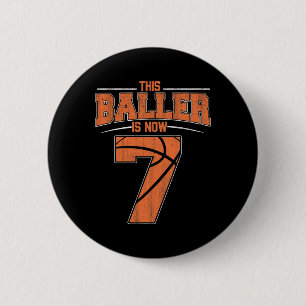Badge Rond 5 Cm Joyeux Anniversaire 7ème 7 Année Vieux Bysketbyll