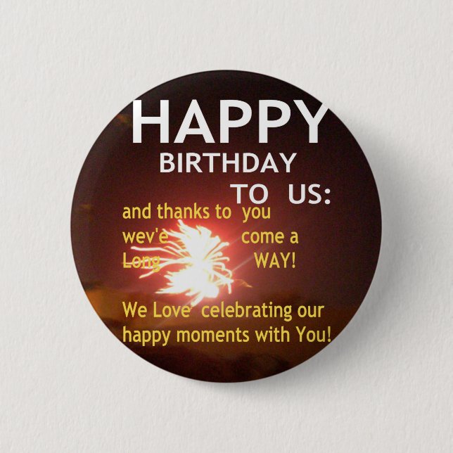 Badge Rond 5 Cm Joyeux anniversaire à nous Art Imprimer (Devant)
