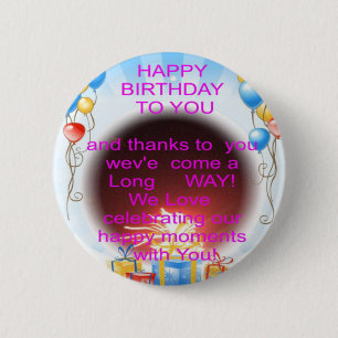 Badge Rond 5 Cm Joyeux anniversaire à vous Art Imprimer